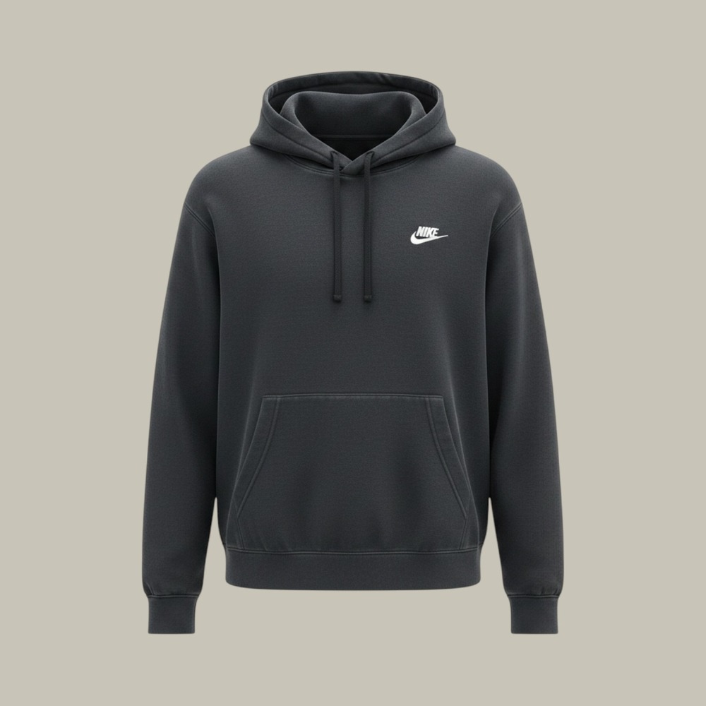 Nike Sportswear Club Fleece Pullover Hoodie Black Mens Medium BV2654-010 - Picture 2 of 11